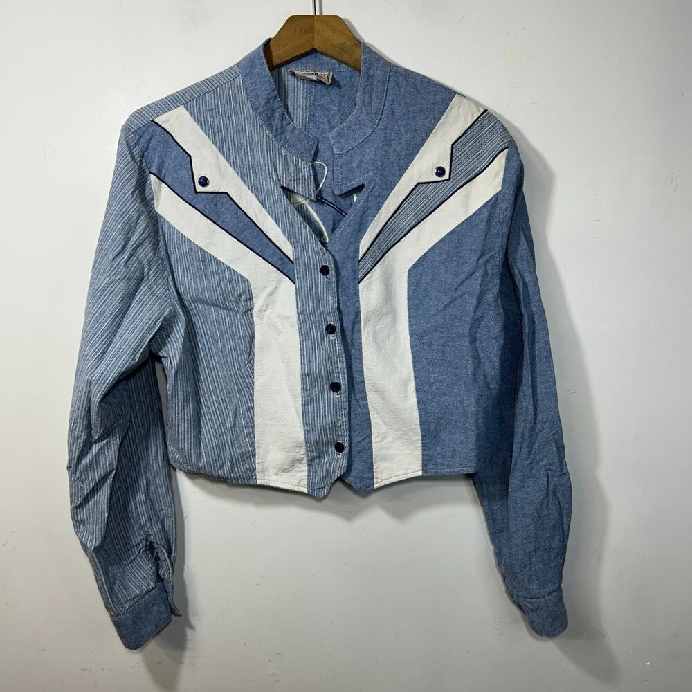 Vintage Western 1849 Authentic Ranchwear Shirt M Arrow Feather Stud Detail USA